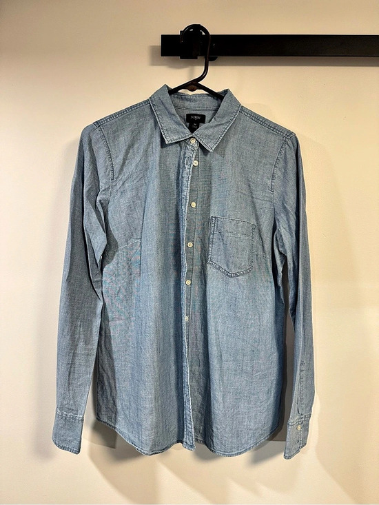J. Crew Factory Tops - J.Crew Classic-fit chambray shirt Women’s Blue Size Medium